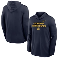 Men's Nike Navy Cal Bears 2025 Sideline Dri-FIT Long Sleeve Hoodie T-Shirt