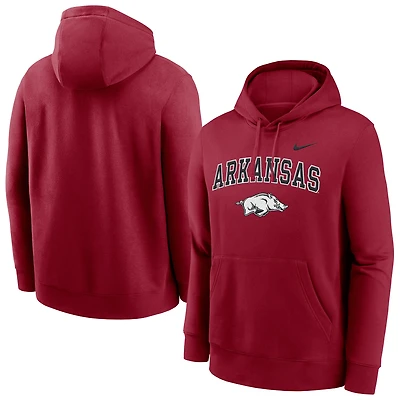 Men's Nike Cardinal Arkansas Razorbacks Club Pullover Hoodie