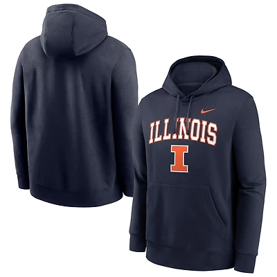 Men's Nike Navy Illinois Fighting Illini Club Pullover Hoodie