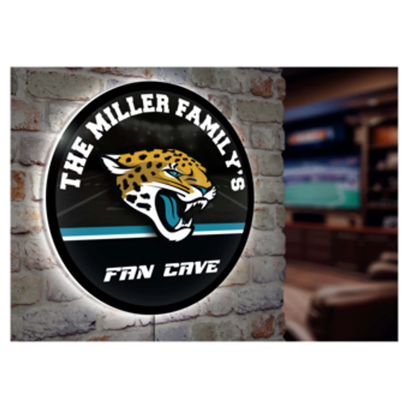 Jacksonville Jaguars Personalized 23" Round LED Wall Sign