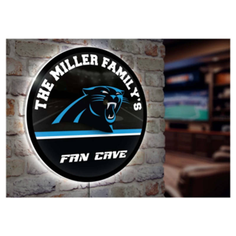 Carolina Panthers Personalized 23" Round LED Wall Sign