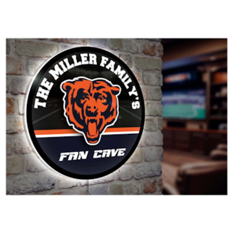 Chicago Bears Personalized 23" Round LED Wall Sign