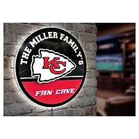 Kansas City Chiefs Personalized 23" Round LED Wall Sign