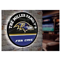 Baltimore Ravens Personalized 23" Round LED Wall Sign