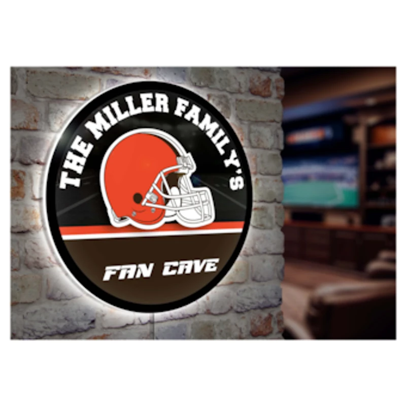 Cleveland Browns Personalized 23" Round LED Wall Sign