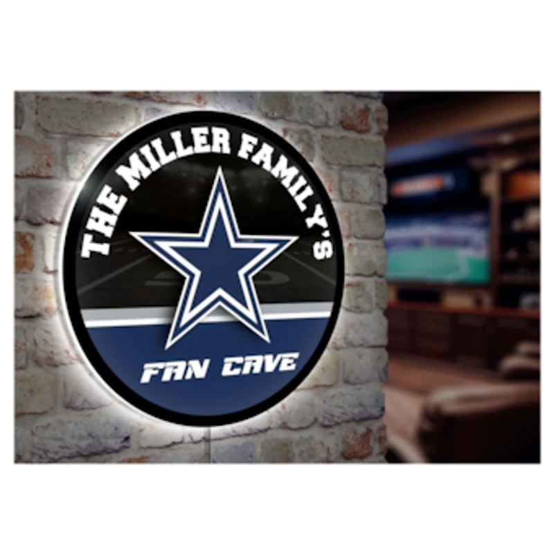 Dallas Cowboys Personalized 23" Round LED Wall Sign