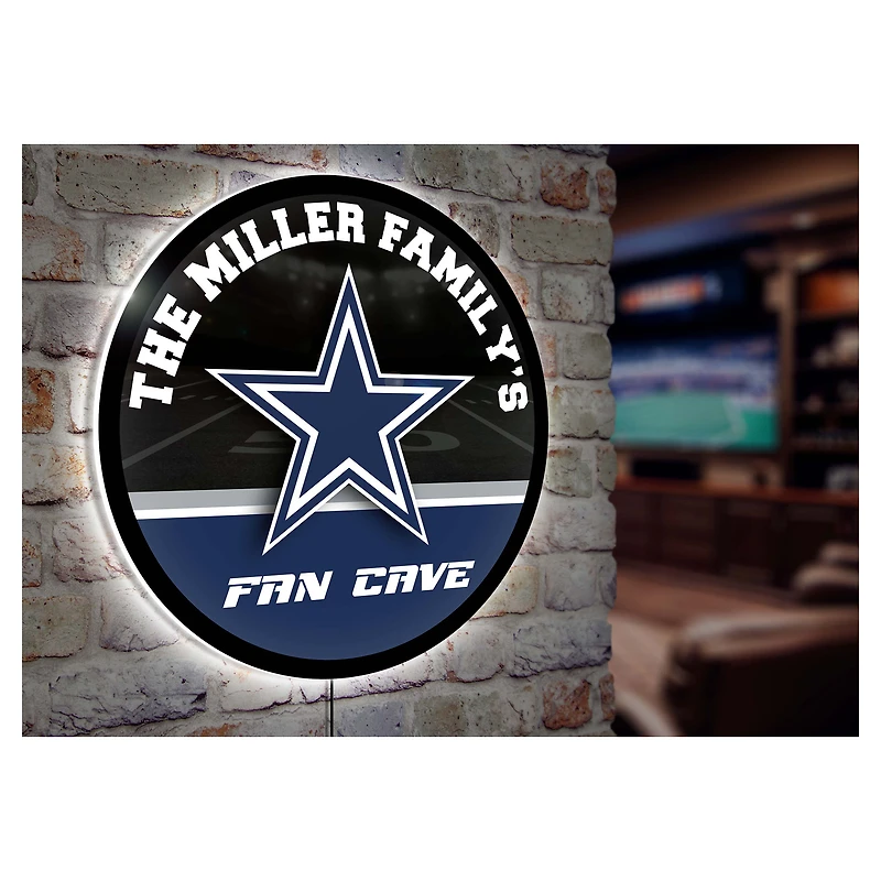 Dallas Cowboys Personalized 23" Round LED Wall Sign