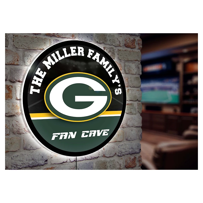 Green Bay Packers Personalized 23" Round LED Wall Sign