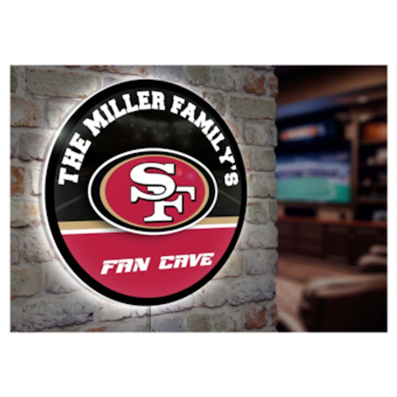 San Francisco 49ers Personalized 23" Round LED Wall Sign