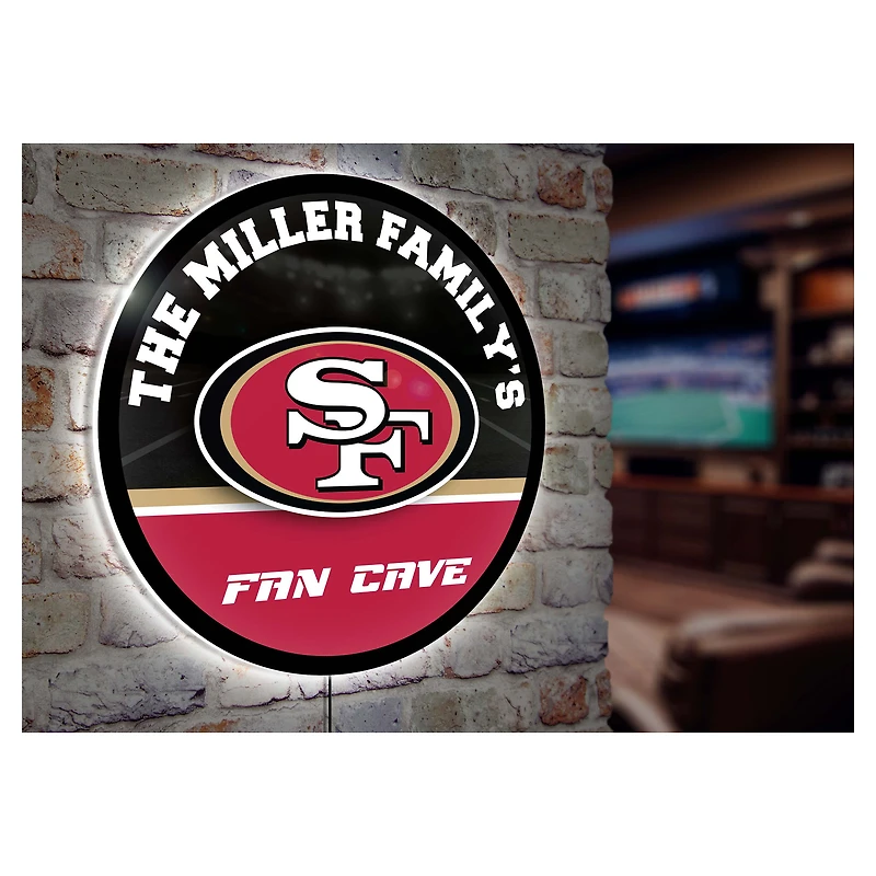San Francisco 49ers Personalized 23" Round LED Wall Sign