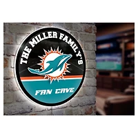 Miami Dolphins Personalized 23" Round LED Wall Sign