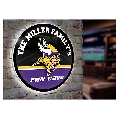 Minnesota Vikings Personalized 23" Round LED Wall Sign