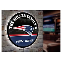 New England Patriots Personalized 23" Round LED Wall Sign