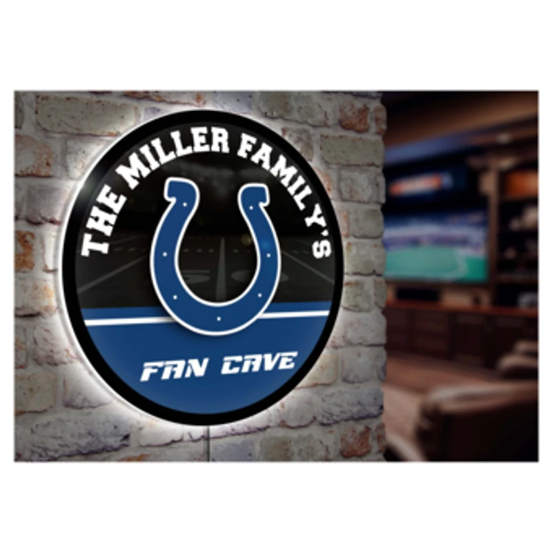 Indianapolis Colts Personalized 23" Round LED Wall Sign