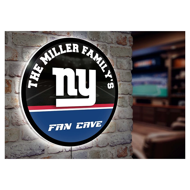 New York Giants Personalized 23" Round LED Wall Sign