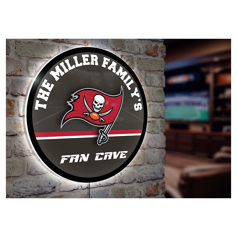 Tampa Bay Buccaneers Personalized 23" Round LED Wall Sign