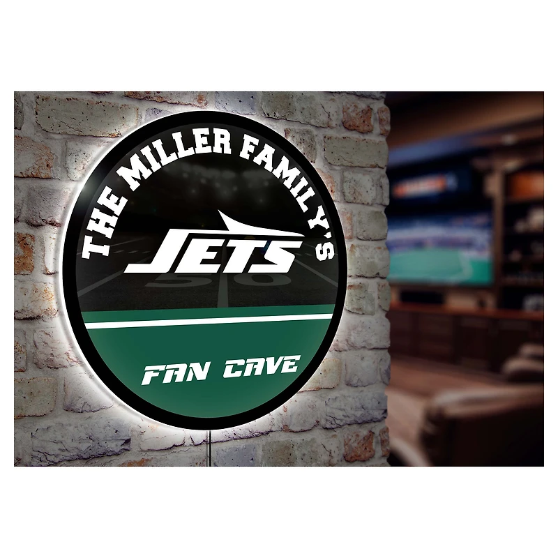 New York Jets Personalized 23" Round LED Wall Sign