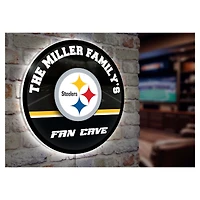 Pittsburgh Steelers Personalized 23" Round LED Wall Sign