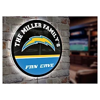 Los Angeles Chargers Personalized 23" Round LED Wall Sign
