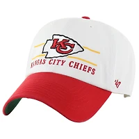 Men's '47  White/Red Kansas City Chiefs Double Header Clean Up Adjustable Hat