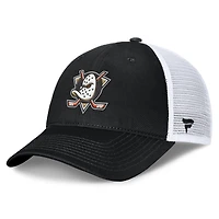 Men's Fanatics Black/White Anaheim Ducks Core Primary Logo Trucker Adjustable Hat
