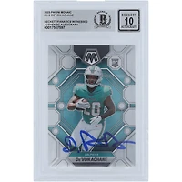 De'Von Achane Miami Dolphins Autographed 2023 Panini Mosaic #312 Beckett Fanatics Witnessed Authenticated 10 Rookie Card