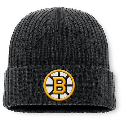 Men's Fanatics Black Boston Bruins Primary Logo Cuffed Knit Hat