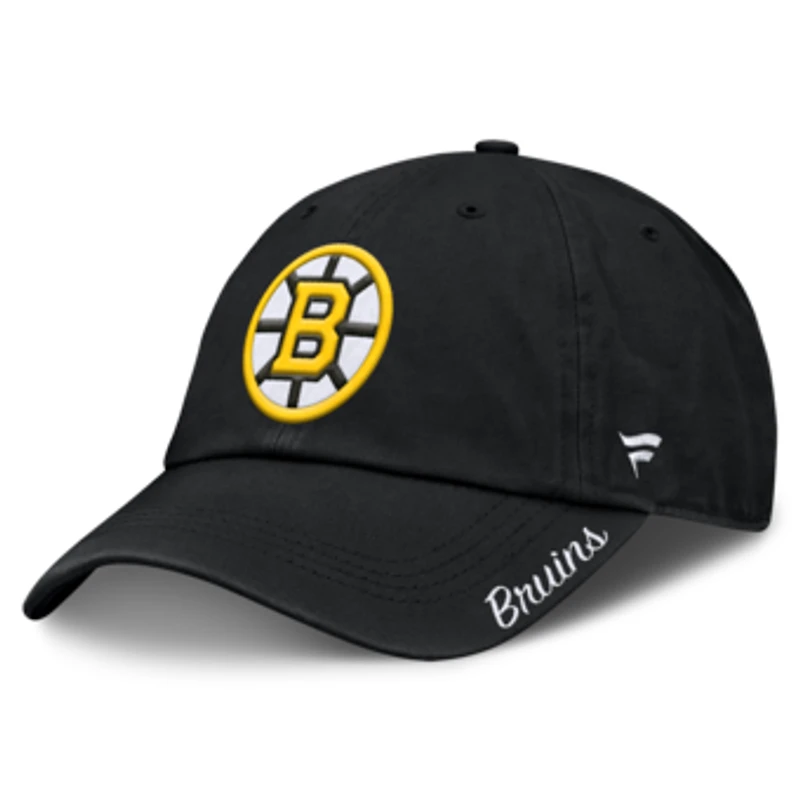 Women's Fanatics  Black Boston Bruins Core Logo Adjustable Hat