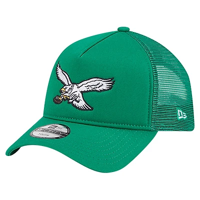 Preschool New Era  Kelly Green Philadelphia Eagles Main A-Frame 9FORTY Adjustable Hat