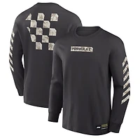 Men's Formula 1 Black 2025 United States Grand Prix Star Camo Long Sleeve T-Shirt