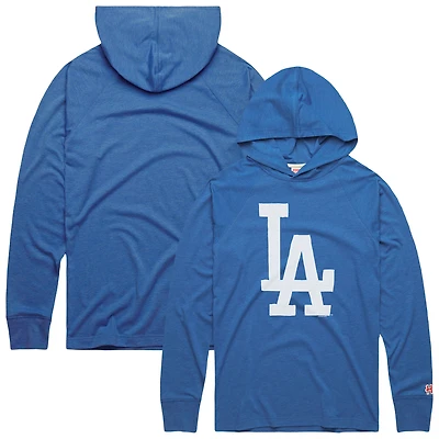 Men's Homage Royal Los Angeles Dodgers Lightweight Raglan Tri-Blend Pullover Hoodie