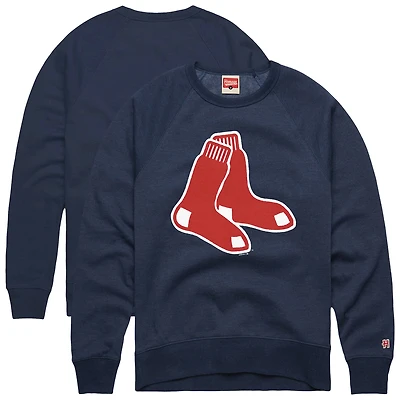 Men's Homage  Navy Boston Red Sox Retro Tri-Blend Pullover Sweatshirt