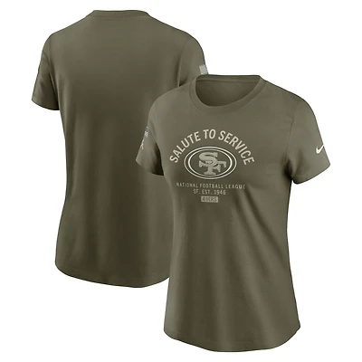 Women's Nike Olive San Francisco 49ers 2025 Salute to Service Sideline T-Shirt
