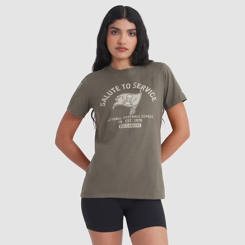 Women's Nike Olive Tampa Bay Buccaneers 2025 Salute to Service Sideline T-Shirt
