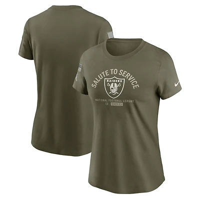 Women's Nike Olive Las Vegas Raiders 2025 Salute to Service Sideline T-Shirt