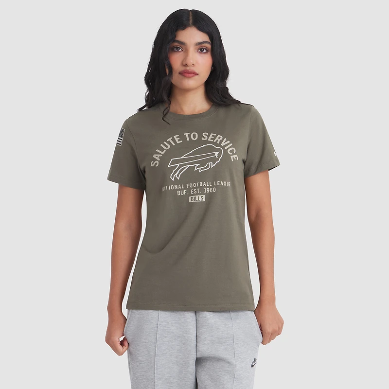 Women's Nike Olive Buffalo Bills 2025 Salute to Service Sideline T-Shirt