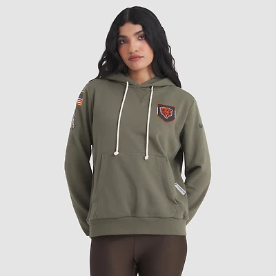 Women's Nike Olive Chicago Bears 2025 Salute to Service Sideline Standard Issue Dri-FIT Hoodie
