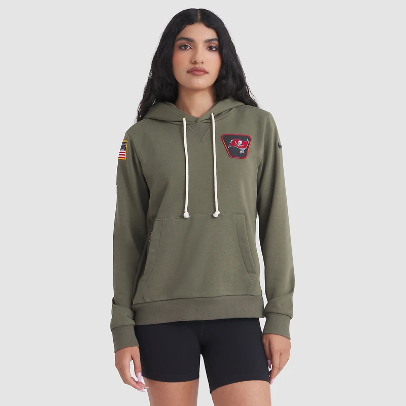 Women's Nike Olive Tampa Bay Buccaneers 2025 Salute to Service Sideline Standard Issue Dri-FIT Hoodie