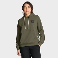 Women's Nike Olive New England Patriots 2025 Salute to Service Sideline Standard Issue Dri-FIT Hoodie