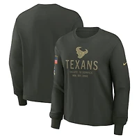 Women's Nike Dark Green Houston Texans 2025 Salute to Service Sideline Dri-FIT Long Sleeve T-Shirt