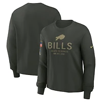 Women's Nike Dark Green Buffalo Bills 2025 Salute to Service Sideline Dri-FIT Long Sleeve T-Shirt