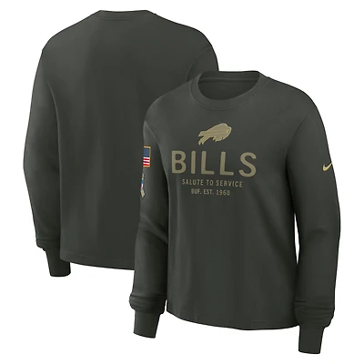 Women's Nike Dark Green Buffalo Bills 2025 Salute to Service Sideline Dri-FIT Long Sleeve T-Shirt