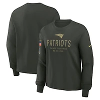 Women's Nike Dark Green New England Patriots 2025 Salute to Service Sideline Dri-FIT Long Sleeve T-Shirt