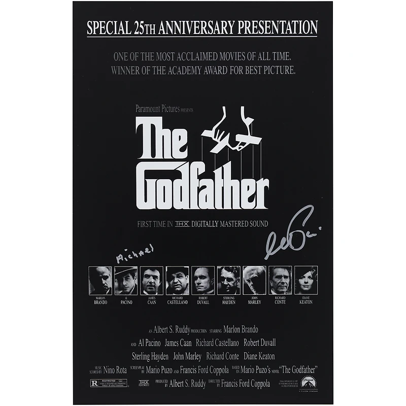Al Pacino The Godfather Autographed 11" x 17" Mini Movie Poster with "Michael" Inscription