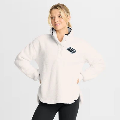 Women's Fanatics White Utah Mammoth Rush Sherpa Half-Snap Pullover