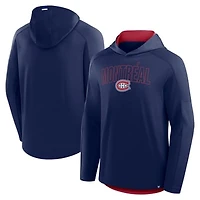 Men's Fanatics Navy Montreal Canadiens Penalty Shot Long Sleeve Hooded T-Shirt