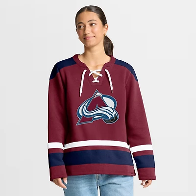 Women's Fanatics  Burgundy Colorado Avalanche Icing Long Sleeve Lace Up Sweatshirt