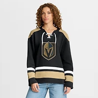 Women's Fanatics  Black Vegas Golden Knights Icing Long Sleeve Lace Up Sweatshirt