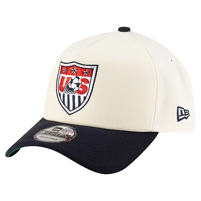 Men's New Era Cream USMNT Retro Foam 9FORTY Adjustable Hat