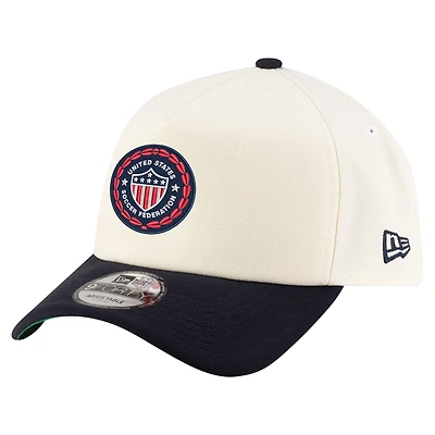 Men's New Era Cream USMNT Retro Foam 9FORTY Adjustable Hat